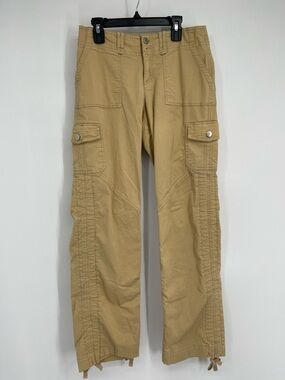 I.AM.GIA Cargo Pants with Adjustable Ankle Cords Tan Y2k Naughties Retro Grunge